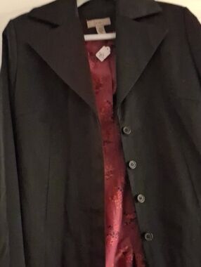 Black Women's Blazer with Red Lined Interior